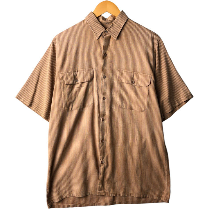 Vintage 1980'S Banana Republic short-sleeved cotton box shirt, size L, men's. cotton beige type brown Vintage Second Hand