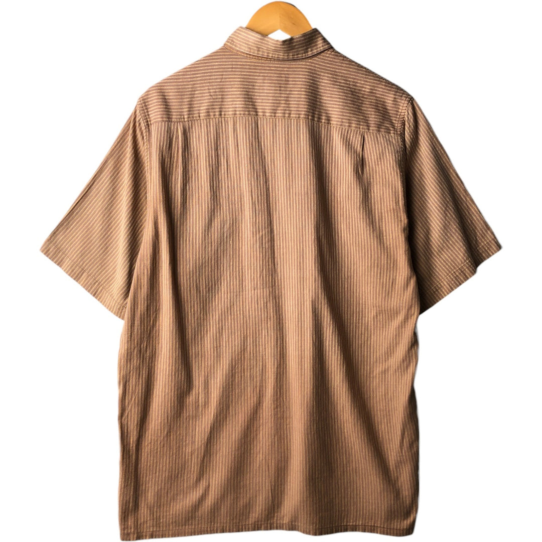 Vintage 1980'S Banana Republic short-sleeved cotton box shirt, size L, men's. cotton beige type brown Vintage Second Hand