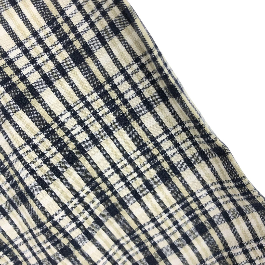 Eddie Bauer short sleeve button down check shirt, men's XL size cotton navy blue type Vintage Second Hand