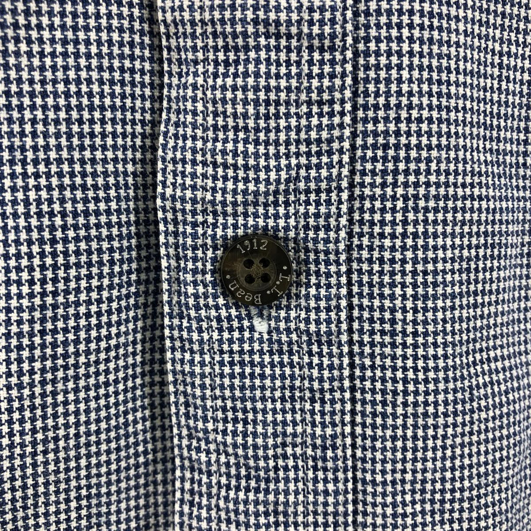 80s-90'S LLBean short sleeve button-down check shirt, men's size L, vintage cotton blue type Vintage Second Hand