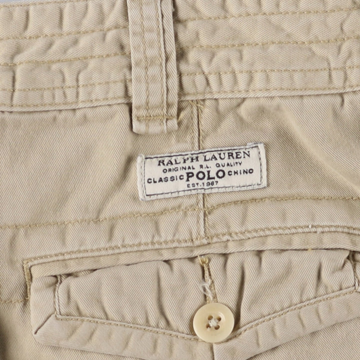 Ralph Lauren POLO by Ralph Lauren cargo shorts, half pants, men's size w36 cotton Beige type Vintage Second Hand