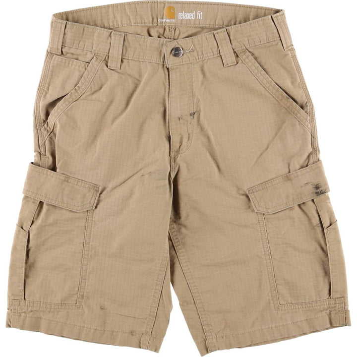Carhartt Relaxed Fit Ripstop Cargo Shorts, Half Pants, Men's, W32 equivalent cotton Beige type Vintage Second Hand