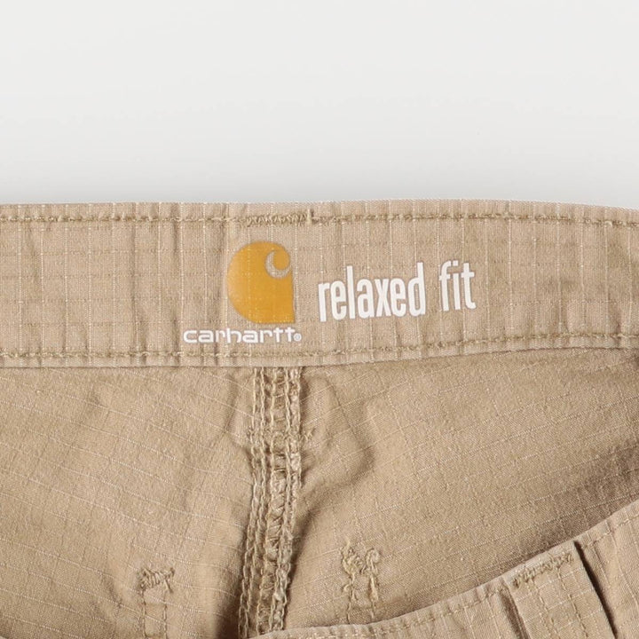 Carhartt Relaxed Fit Ripstop Cargo Shorts, Half Pants, Men's, W32 equivalent cotton Beige type Vintage Second Hand