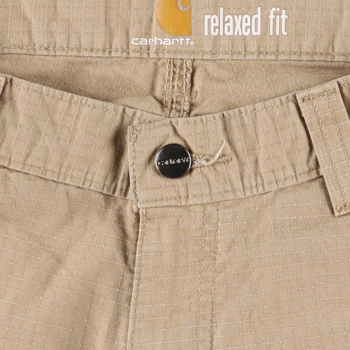 Carhartt Relaxed Fit Ripstop Cargo Shorts, Half Pants, Men's, W32 equivalent cotton Beige type Vintage Second Hand