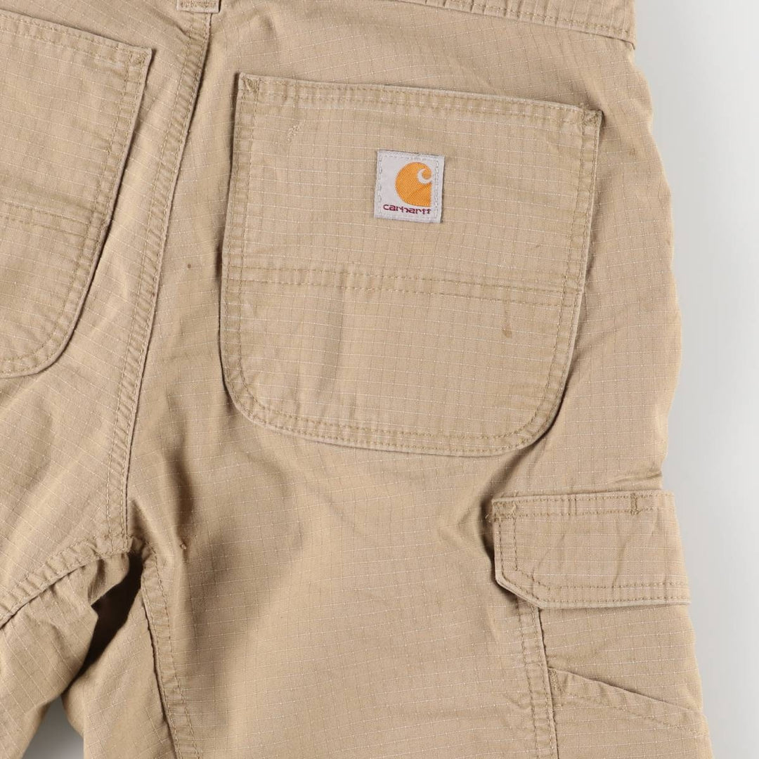 Carhartt Relaxed Fit Ripstop Cargo Shorts, Half Pants, Men's, W32 equivalent cotton Beige type Vintage Second Hand