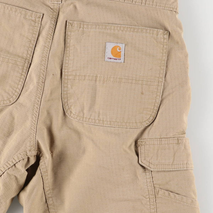 Carhartt Relaxed Fit Ripstop Cargo Shorts, Half Pants, Men's, W32 equivalent cotton Beige type Vintage Second Hand