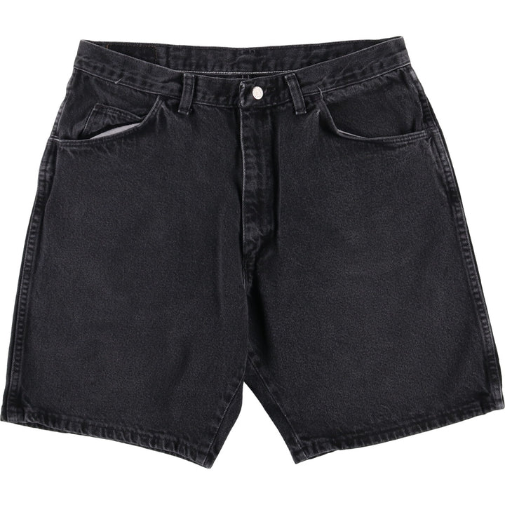 90'S Wrangler Black Denim Shorts, Made in USA, Men's, W35, Vintage cotton black type Vintage Second Hand