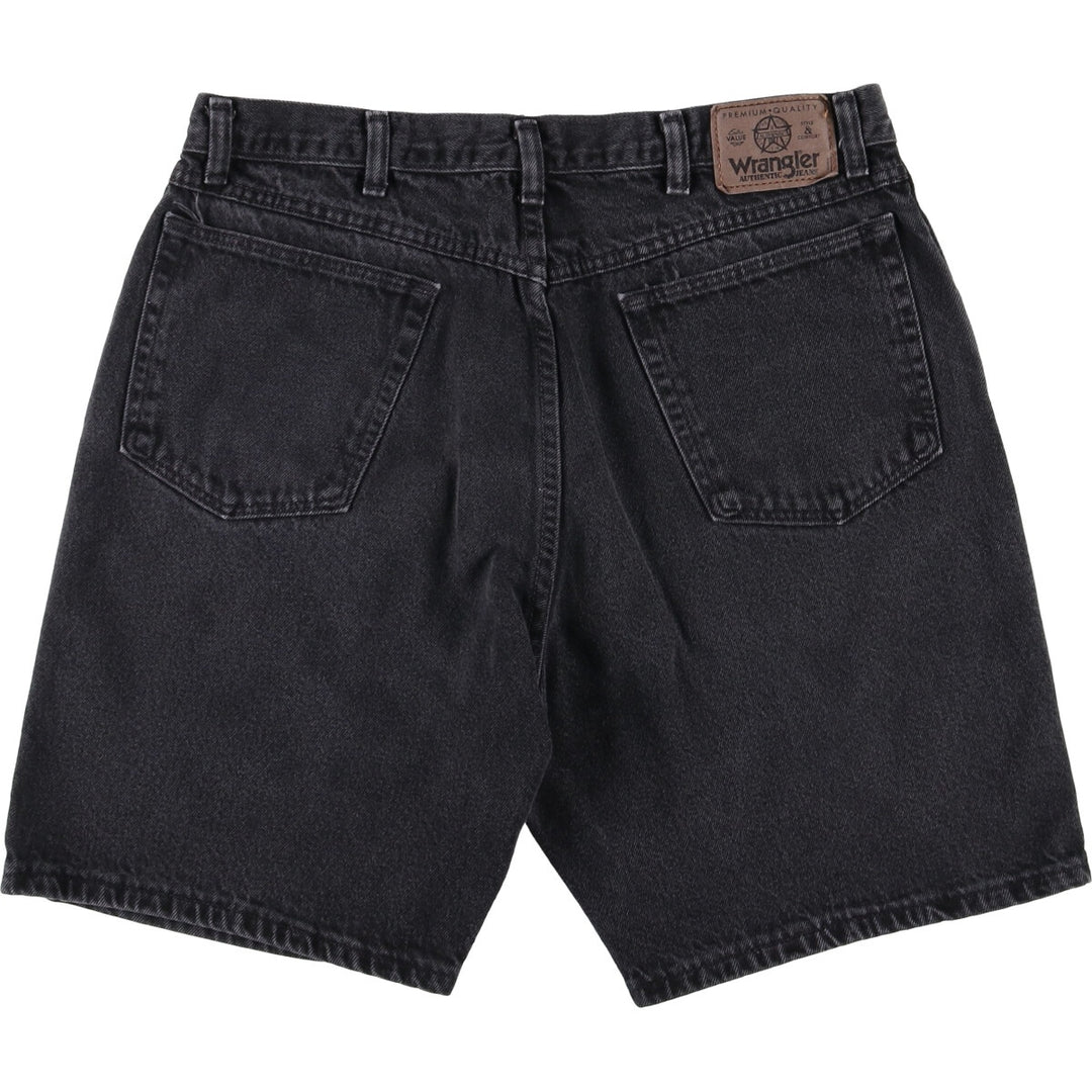 90'S Wrangler Black Denim Shorts, Made in USA, Men's, W35, Vintage cotton black type Vintage Second Hand