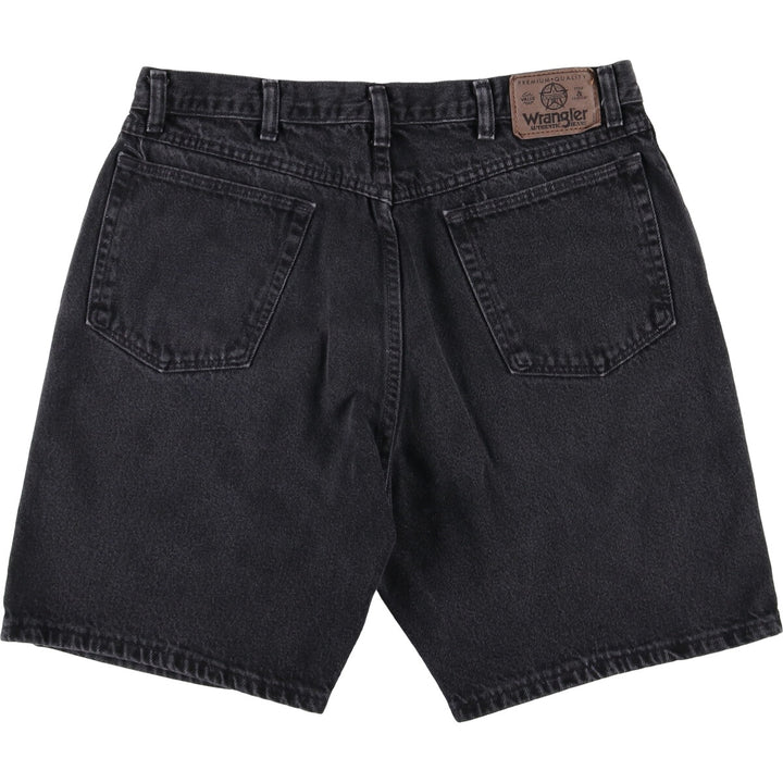 90'S Wrangler Black Denim Shorts, Made in USA, Men's, W35, Vintage cotton black type Vintage Second Hand