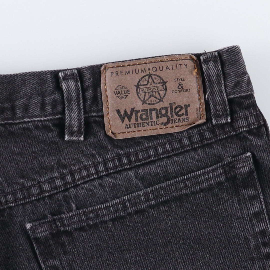 90'S Wrangler Black Denim Shorts, Made in USA, Men's, W35, Vintage cotton black type Vintage Second Hand