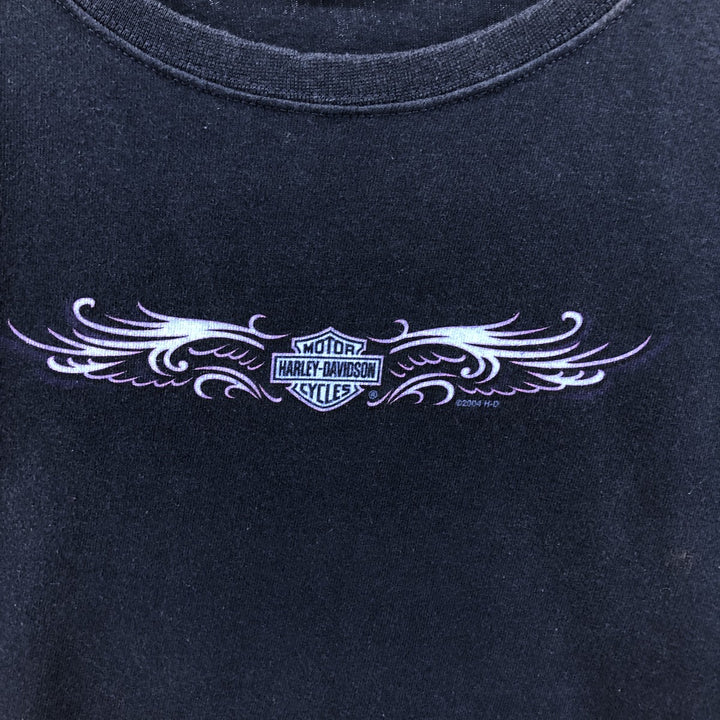 00'S Harley-Davidson Motorcycle Bike T-shirt Made in USA Women's XL cotton navy blue type Vintage Second Hand