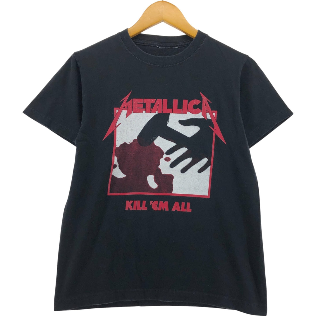 METALLICA Metallica Band T-shirt Band T Women's M size unclear black type Vintage Second Hand