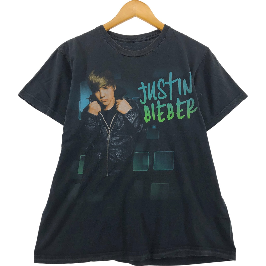 JUSTIN BIEBER Justin Bieber band T-shirt, band T, men's size S unclear black type Vintage Second Hand