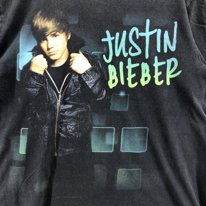 JUSTIN BIEBER Justin Bieber band T-shirt, band T, men's size S unclear black type Vintage Second Hand