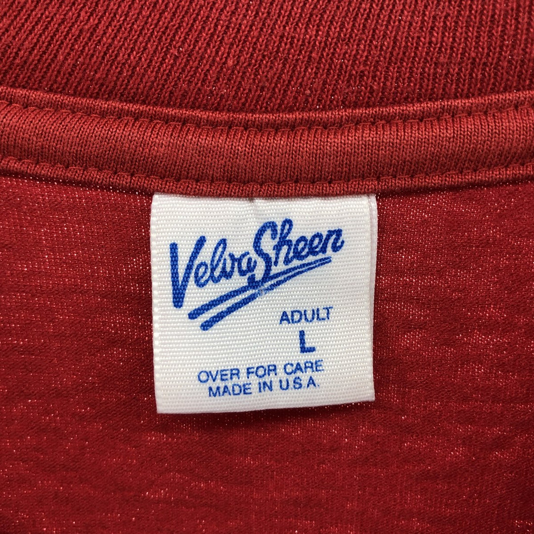 90'S Belbasin MICKEY MOUSE Mickey Mouse character print T-shirt Made in USA Men's L size Vintage polyester red type Vintage Second Hand