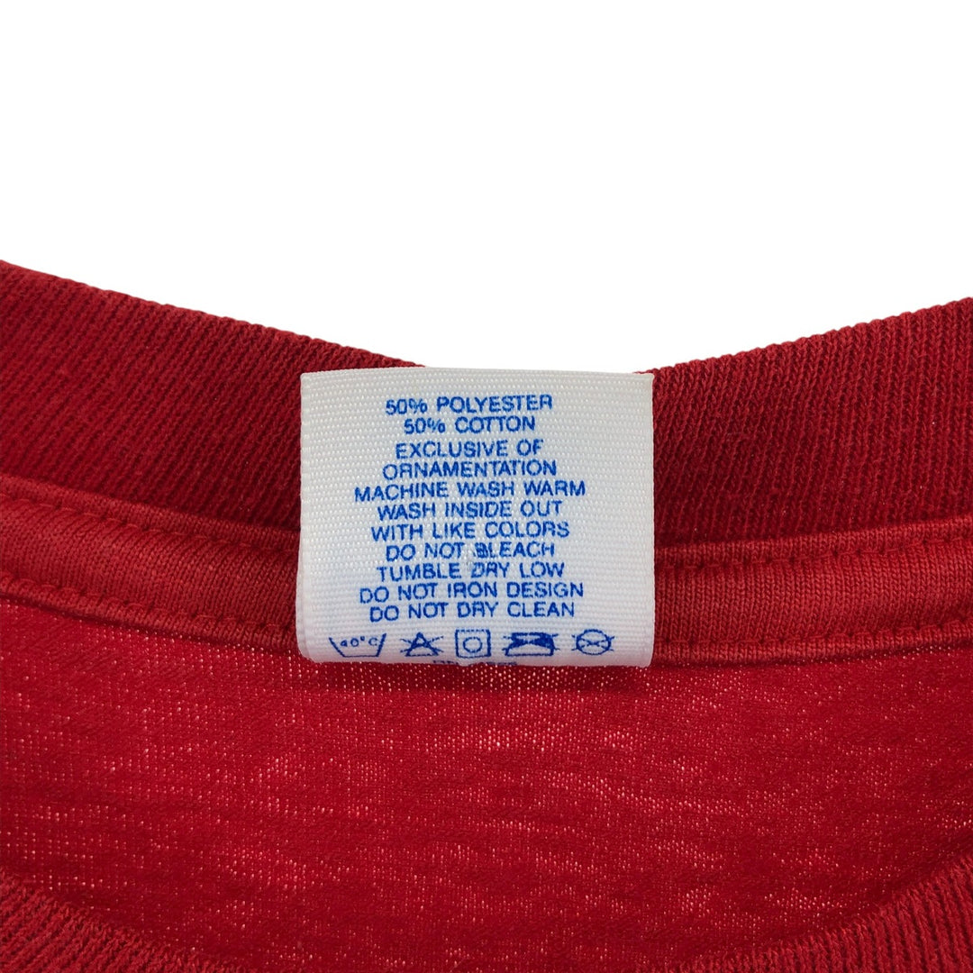 90'S Belbasin MICKEY MOUSE Mickey Mouse character print T-shirt Made in USA Men's L size Vintage polyester red type Vintage Second Hand