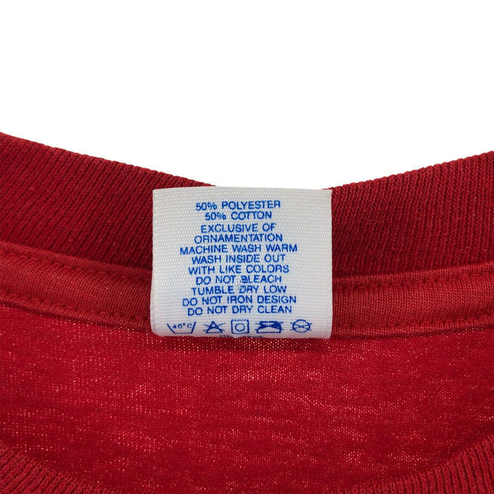 90'S Belbasin MICKEY MOUSE Mickey Mouse character print T-shirt Made in USA Men's L size Vintage polyester red type Vintage Second Hand