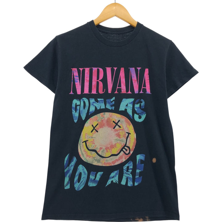 NIRVANA Nirvana Band T-shirt, Band T, Men's S size unclear black type Vintage Second Hand