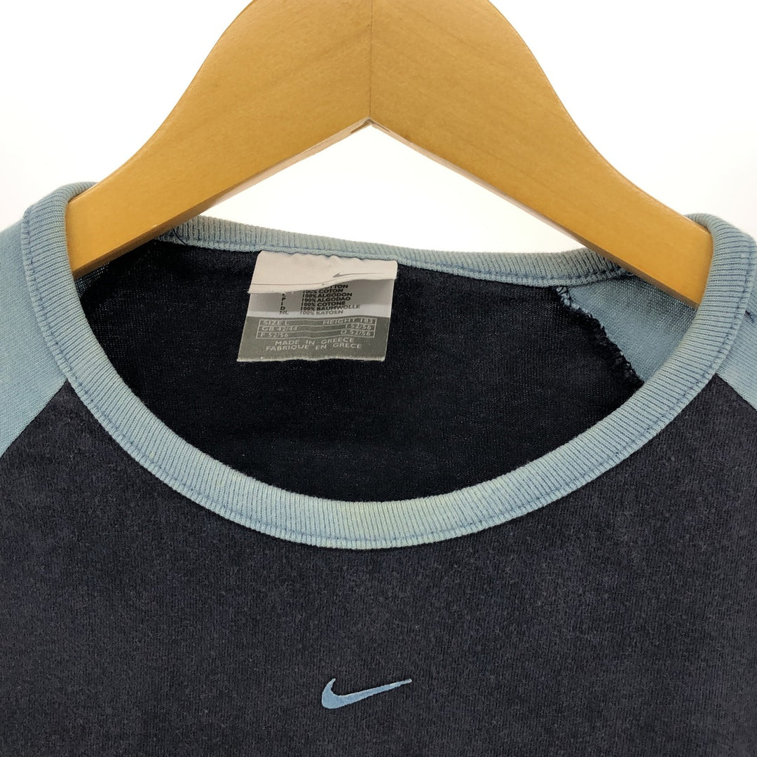 00'S Nike Raglan T-shirt, Men's L size cotton Charcoal Vintage Second Hand