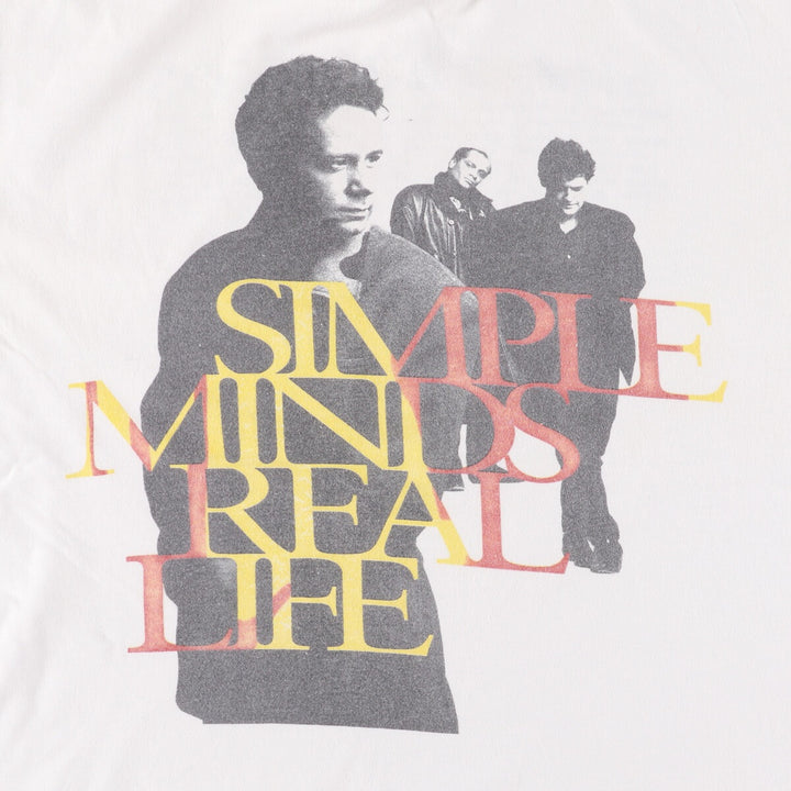 90'S Simple Minds Band T-shirt, Band Tee, Men's M size, Vintage unclear white type Vintage Second Hand