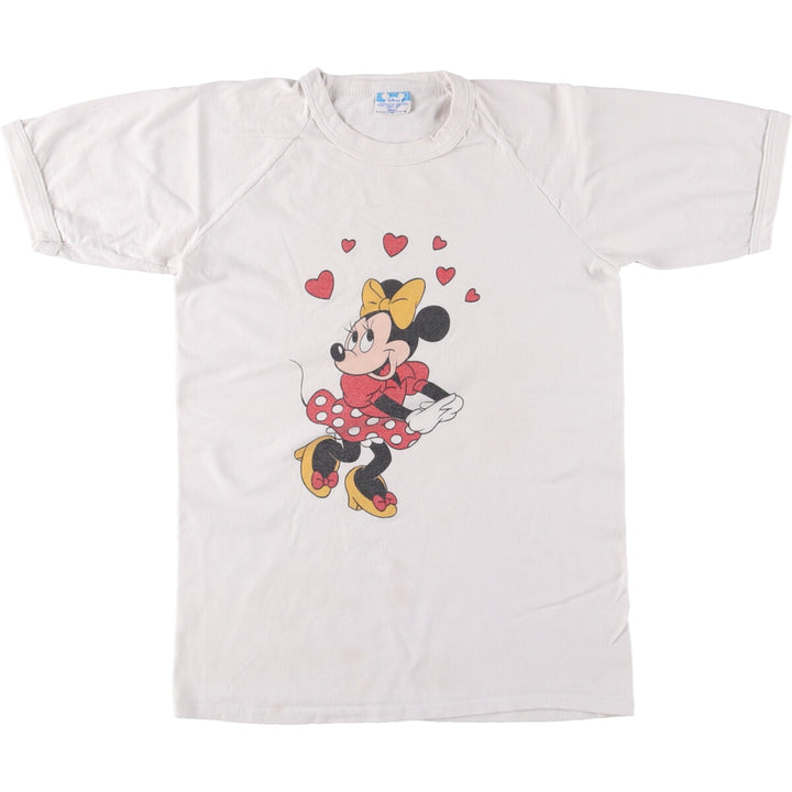 Vintage 1980'S Disney Minnie Mouse character print T-shirt, made in the USA, size S for women cotton white type Vintage Second Hand