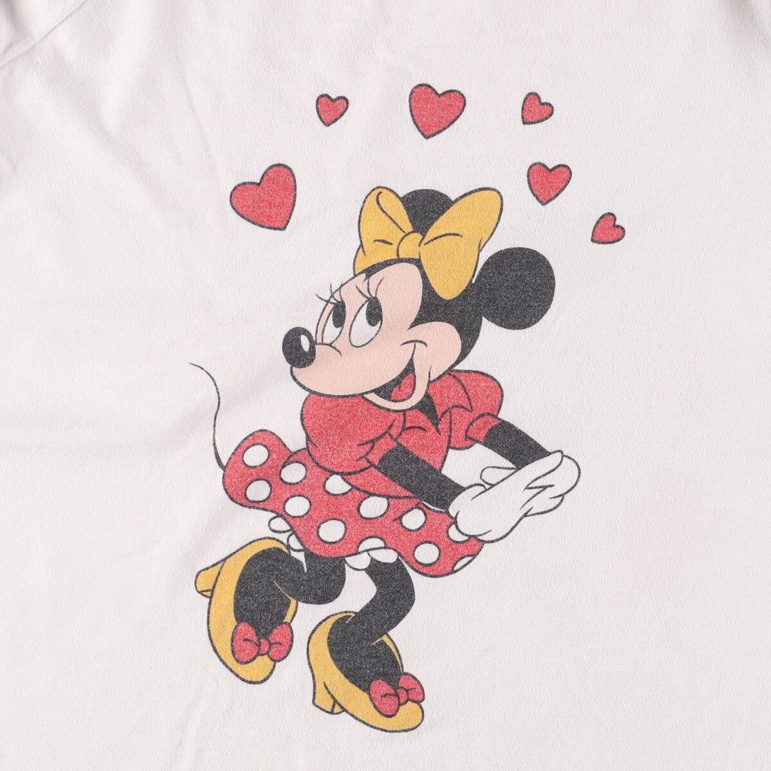 Vintage 1980'S Disney Minnie Mouse character print T-shirt, made in the USA, size S for women cotton white type Vintage Second Hand