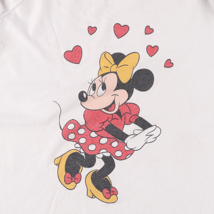Vintage 1980'S Disney Minnie Mouse character print T-shirt, made in the USA, size S for women cotton white type Vintage Second Hand
