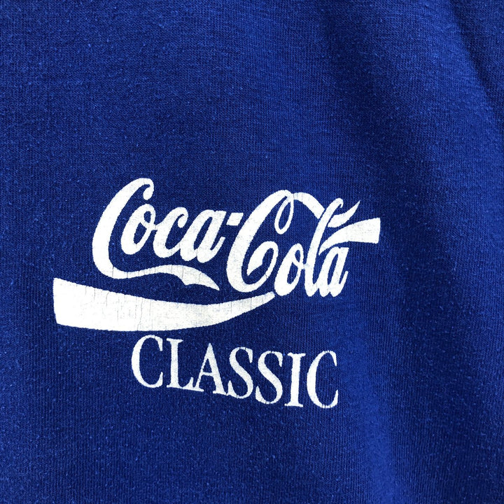 ~90'S Monograms Unlimited COCA-COLA Coca-Cola Advertising T-shirt Made in Canada Men's S size Vintage unclear blue type Vintage Second Hand