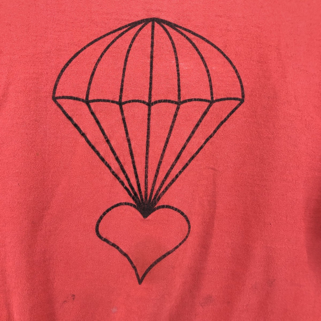80'S Anvil Printed T-shirt Made in USA Men's XL Vintage cotton red type Vintage Second Hand