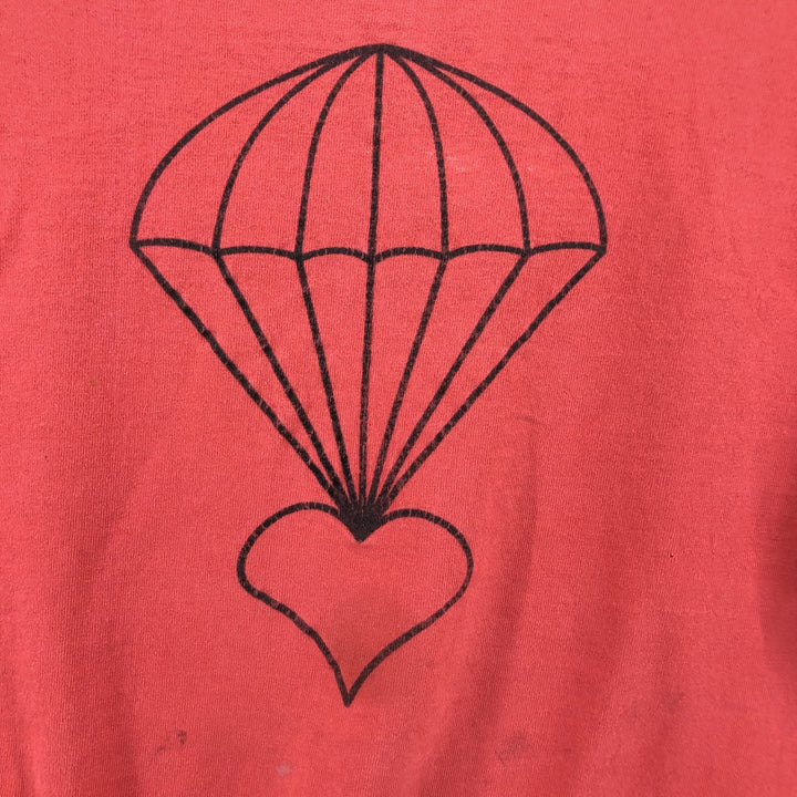 80'S Anvil Printed T-shirt Made in USA Men's XL Vintage cotton red type Vintage Second Hand
