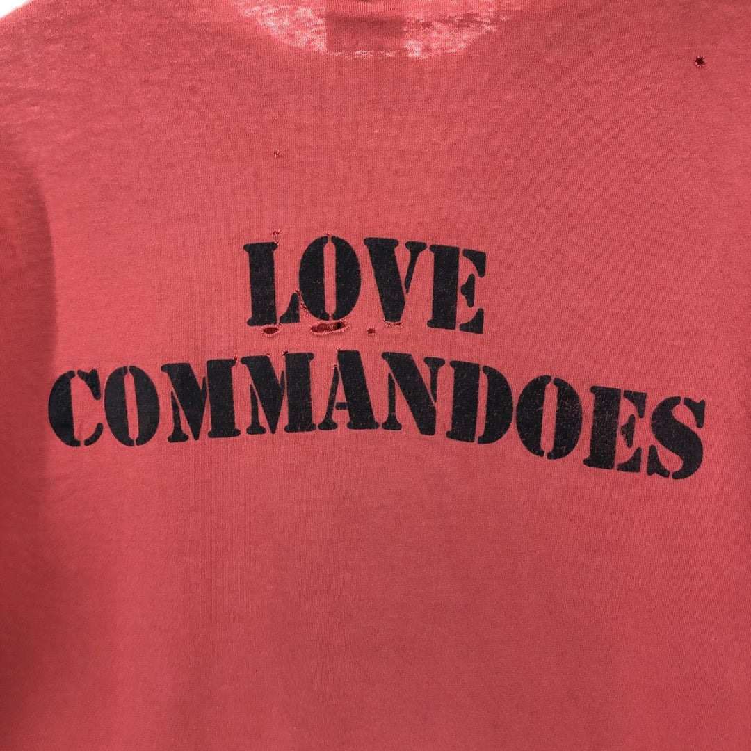 80'S Anvil Printed T-shirt Made in USA Men's XL Vintage cotton red type Vintage Second Hand