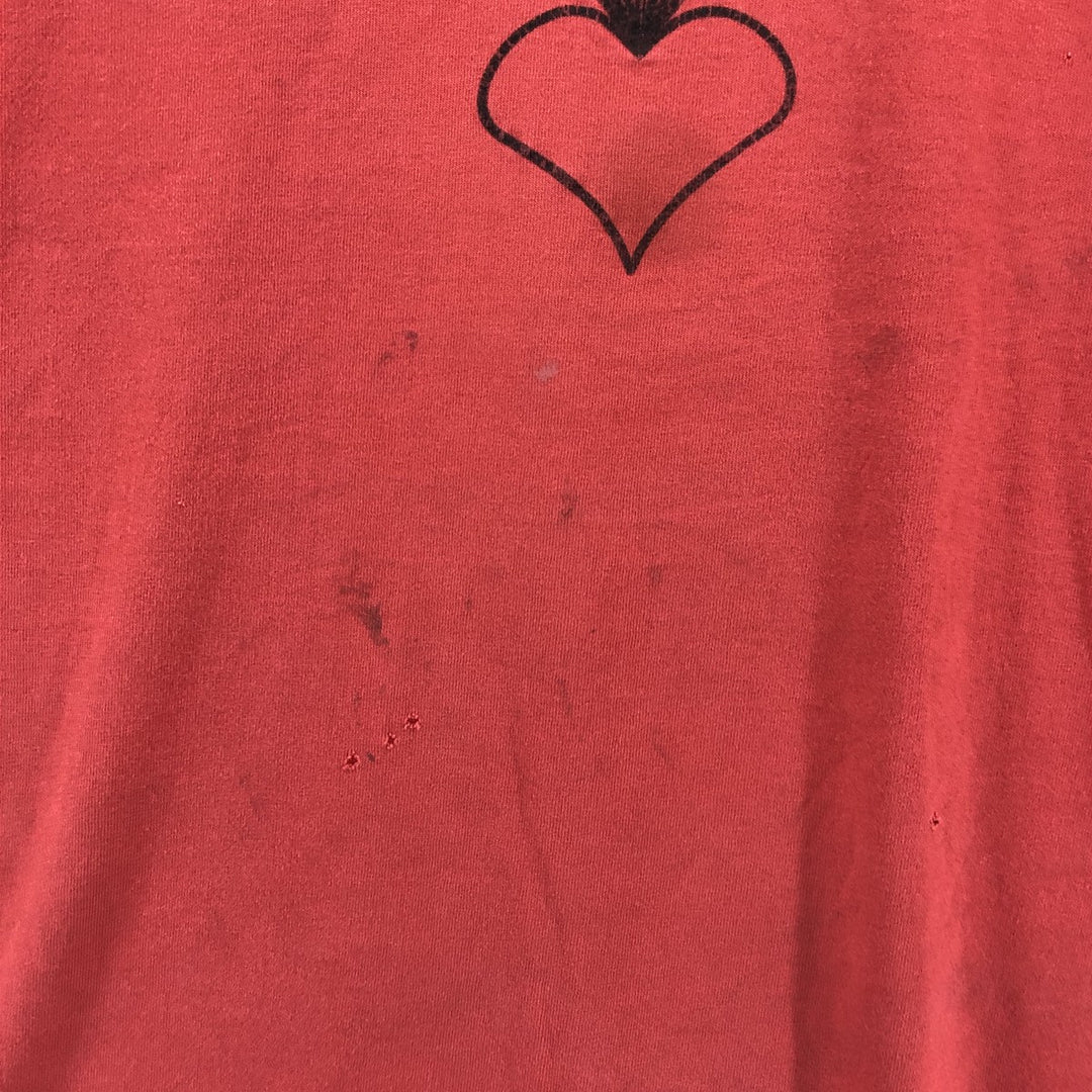 80'S Anvil Printed T-shirt Made in USA Men's XL Vintage cotton red type Vintage Second Hand