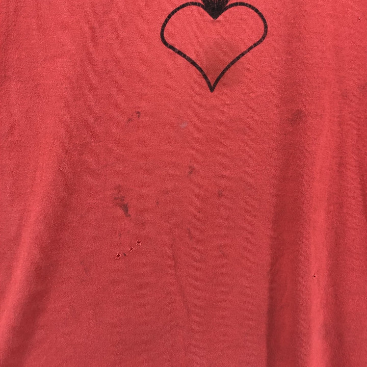 80'S Anvil Printed T-shirt Made in USA Men's XL Vintage cotton red type Vintage Second Hand