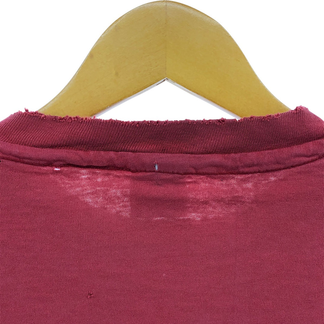 80'S Anvil Printed T-shirt Made in USA Men's XL Vintage cotton red type Vintage Second Hand