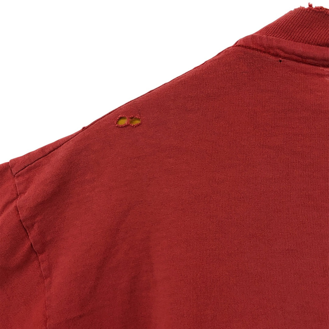 80'S Anvil Printed T-shirt Made in USA Men's XL Vintage cotton red type Vintage Second Hand