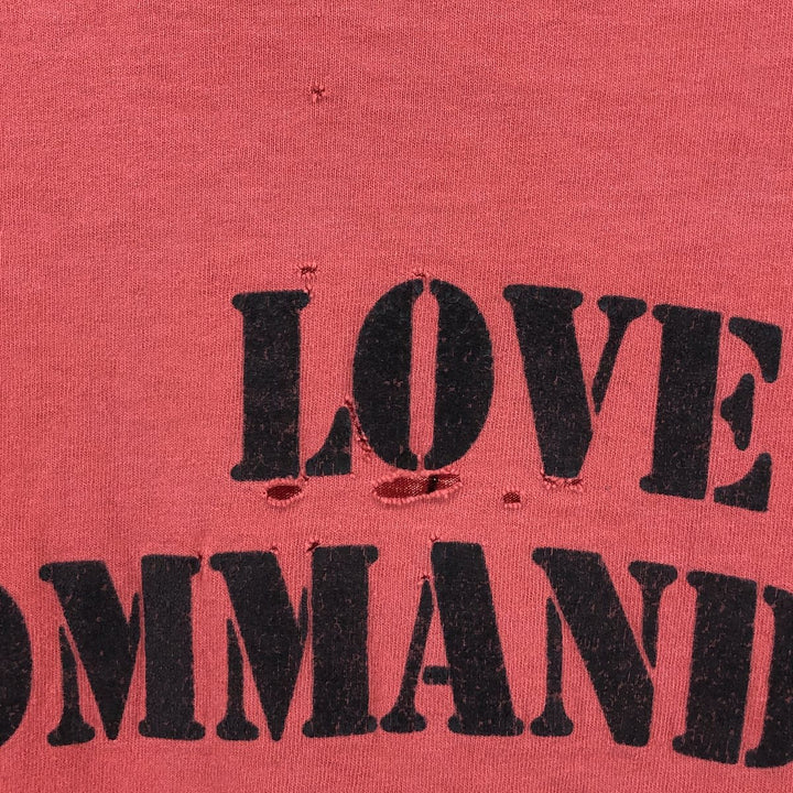 80'S Anvil Printed T-shirt Made in USA Men's XL Vintage cotton red type Vintage Second Hand