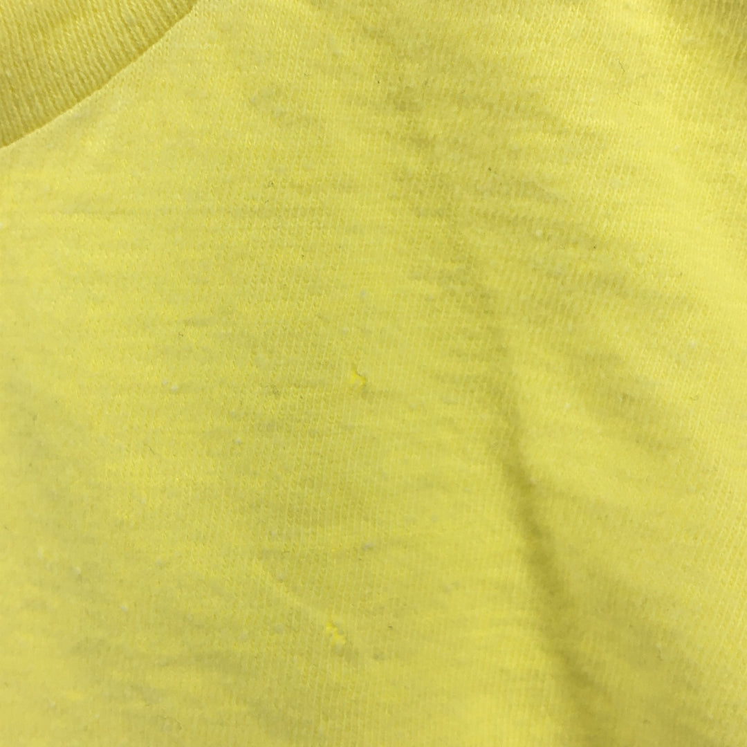 Vintage 70'S Hanes Triangle Tag Printed T-Shirt Made in USA Women's S Size cotton yellow type Vintage Second Hand