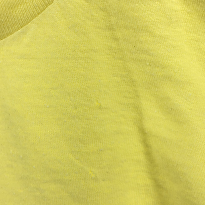 Vintage 70'S Hanes Triangle Tag Printed T-Shirt Made in USA Women's S Size cotton yellow type Vintage Second Hand