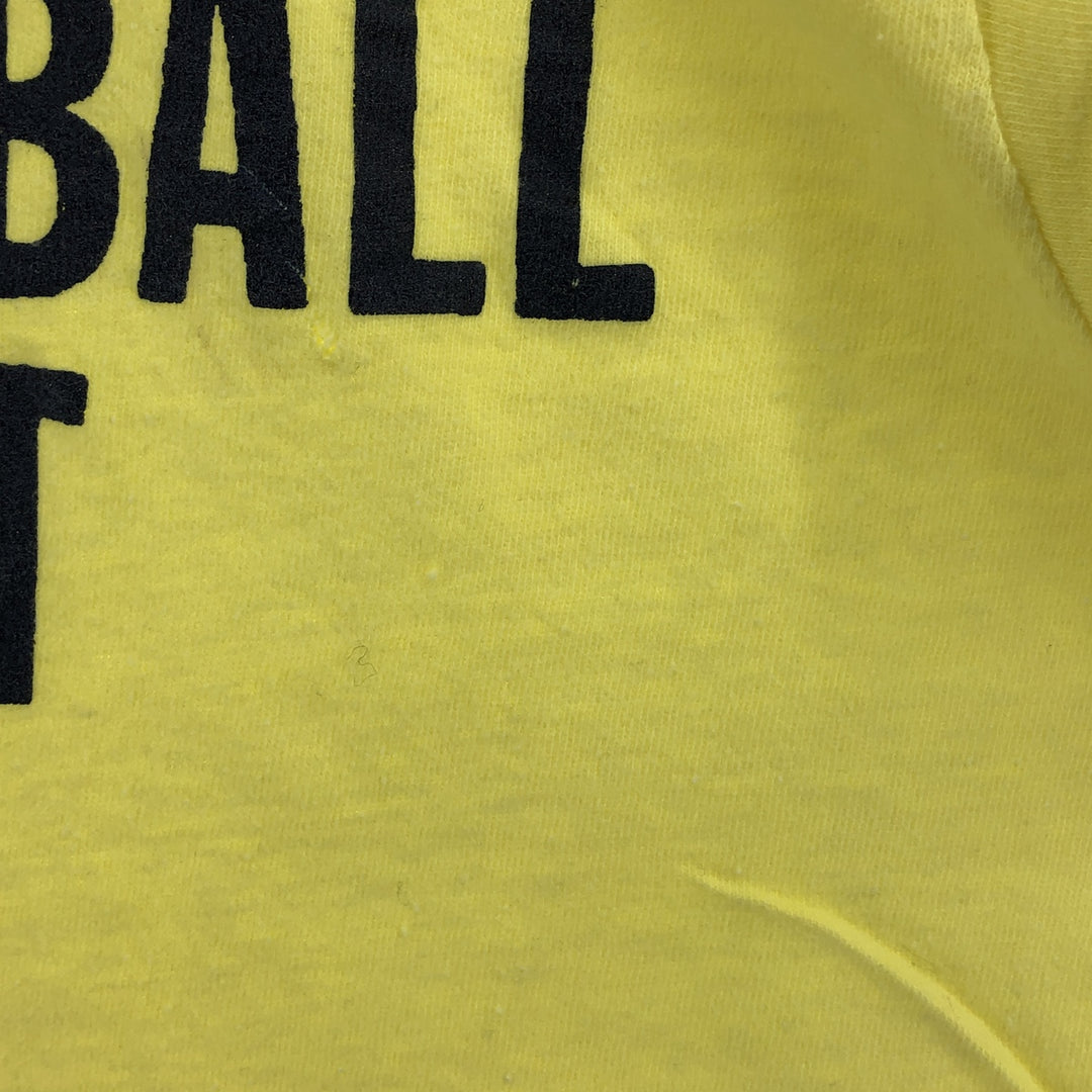 Vintage 70'S Hanes Triangle Tag Printed T-Shirt Made in USA Women's S Size cotton yellow type Vintage Second Hand