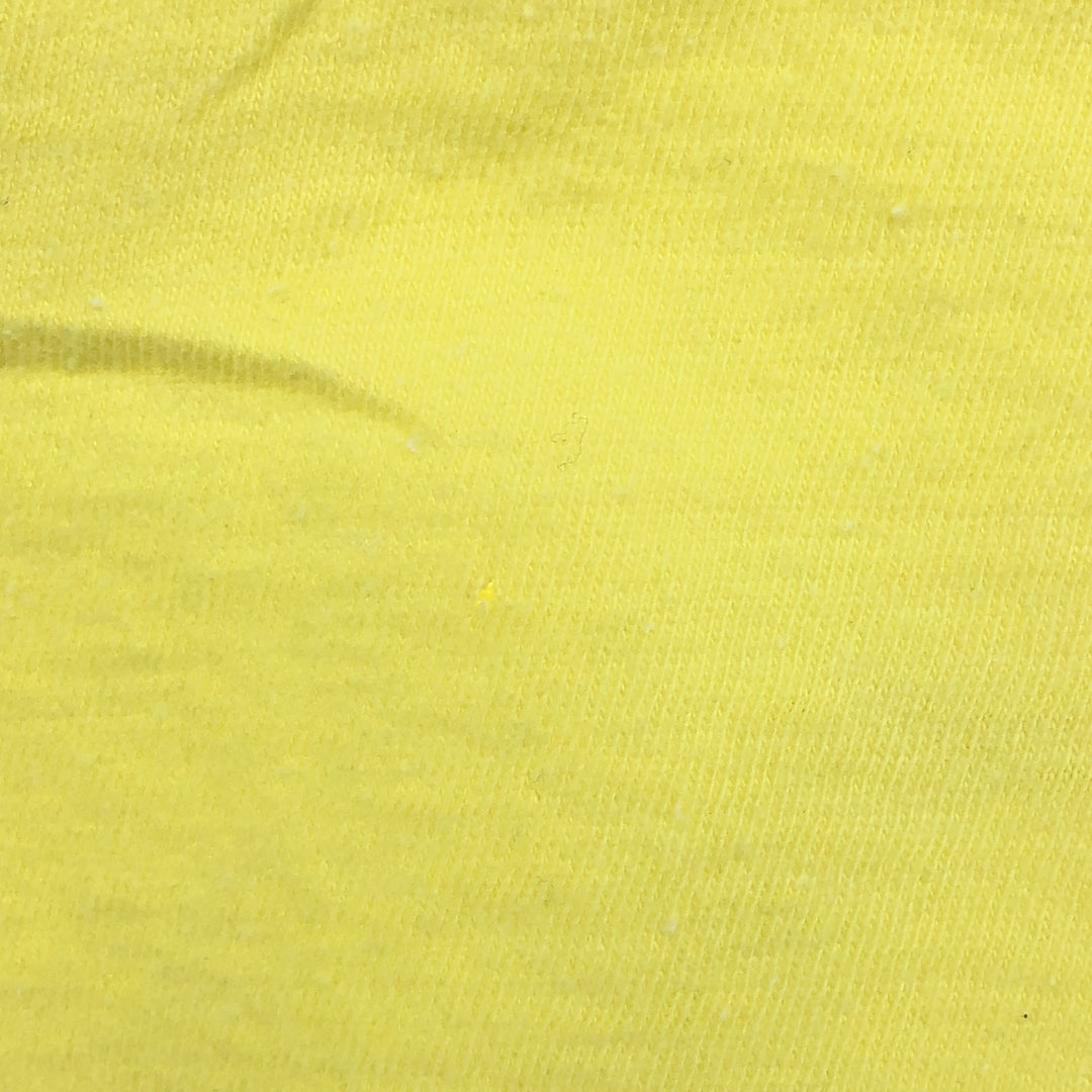 Vintage 70'S Hanes Triangle Tag Printed T-Shirt Made in USA Women's S Size cotton yellow type Vintage Second Hand