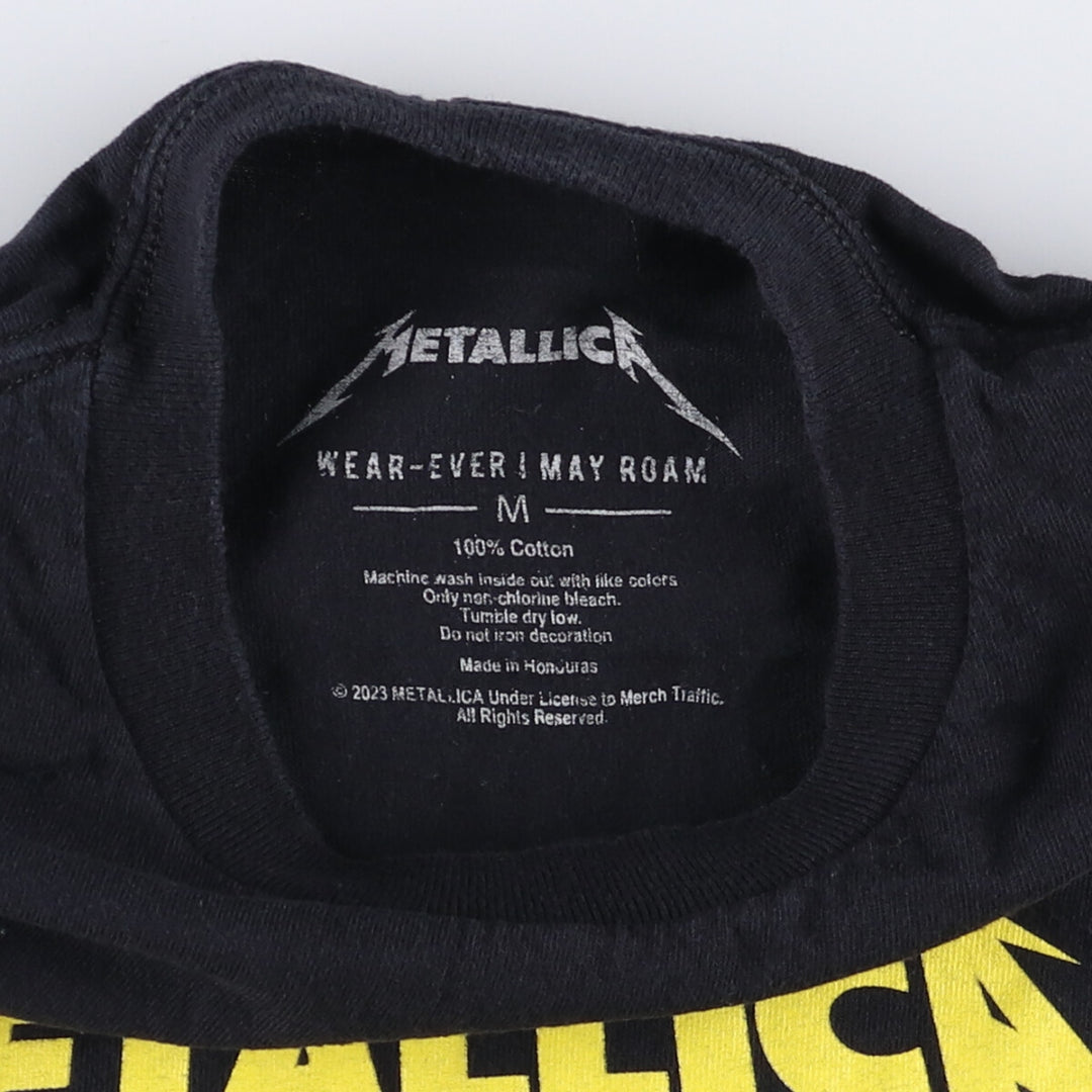 METALLICA Metallica Band T-shirt Band T Men's M size cotton black type Vintage Second Hand