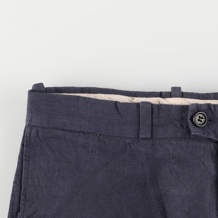 Burberry's BURBERRY LONDON linen pants and slacks, made in France, men's size W32 linen navy blue type Vintage Second Hand