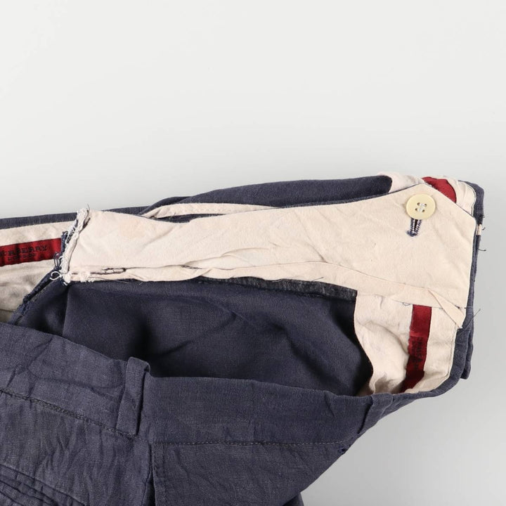 Burberry's BURBERRY LONDON linen pants and slacks, made in France, men's size W32 linen navy blue type Vintage Second Hand
