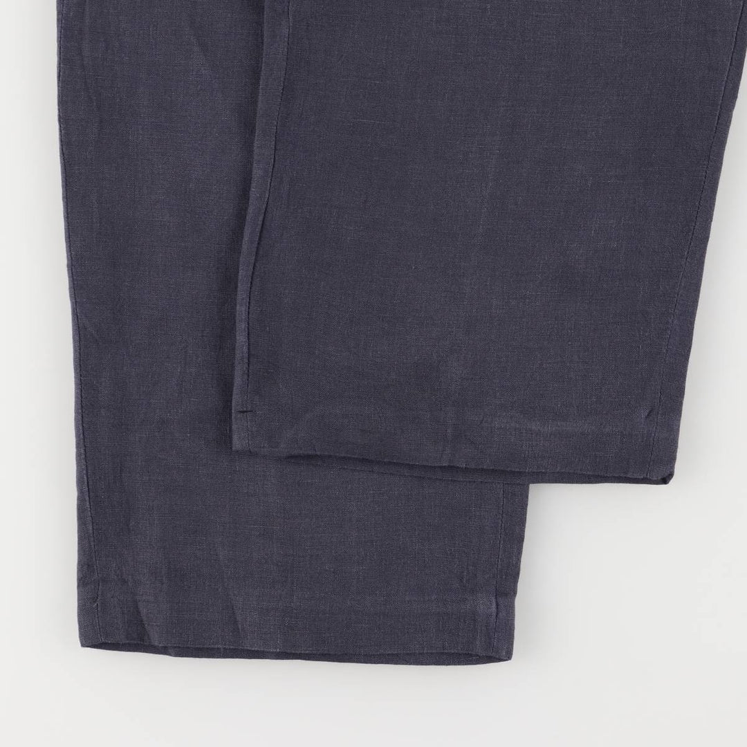 Burberry's BURBERRY LONDON linen pants and slacks, made in France, men's size W32 linen navy blue type Vintage Second Hand