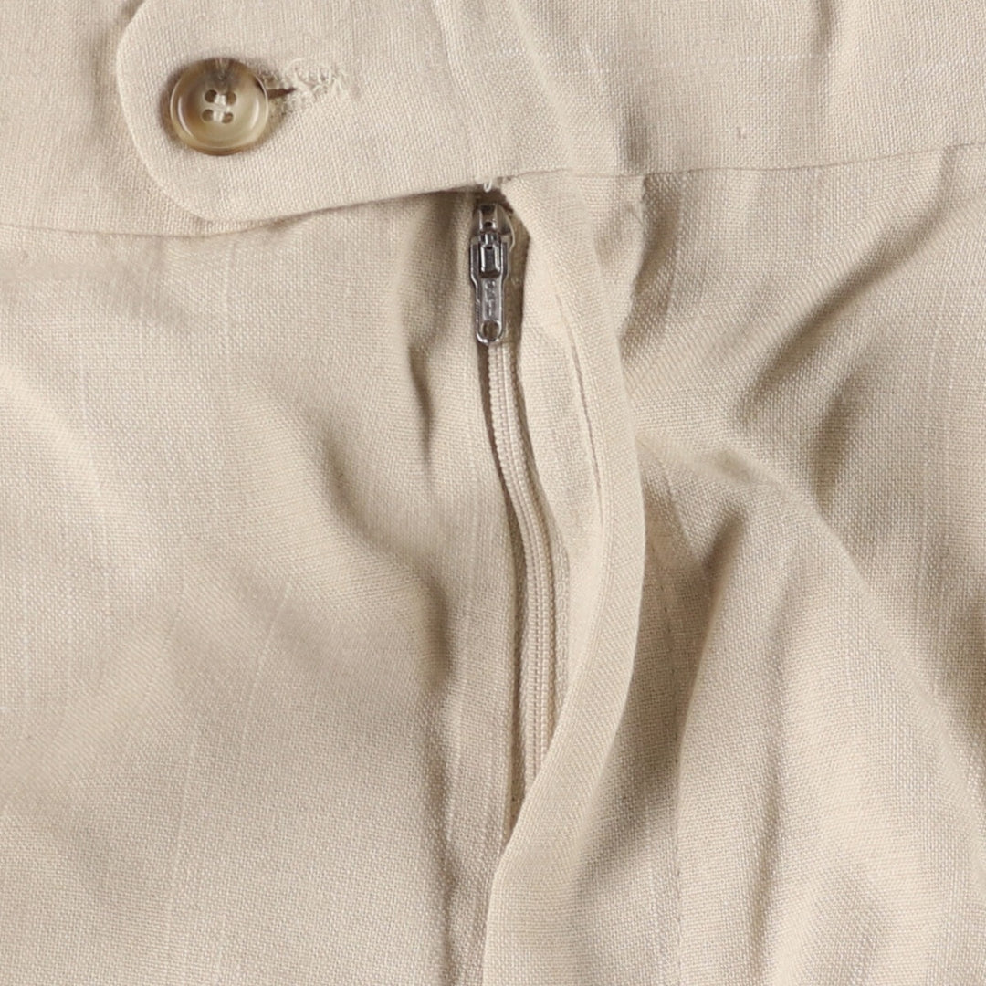 Vintage two-pleat slacks for men, size W34 polyester Beige type Vintage Second Hand
