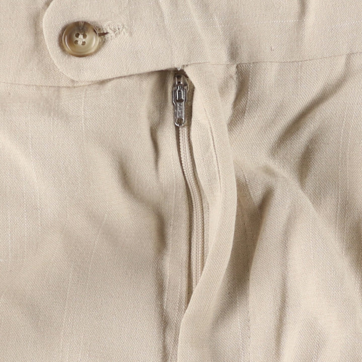 Vintage two-pleat slacks for men, size W34 polyester Beige type Vintage Second Hand
