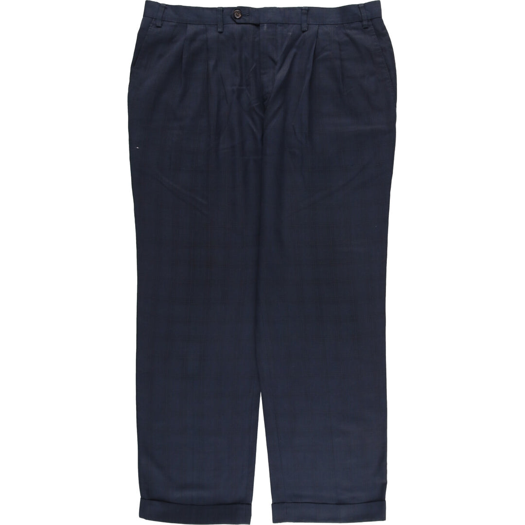 Ralph Lauren RALPH Two-pleat Check Pattern Slacks Pants Men's W36 unclear navy blue type Vintage Second Hand