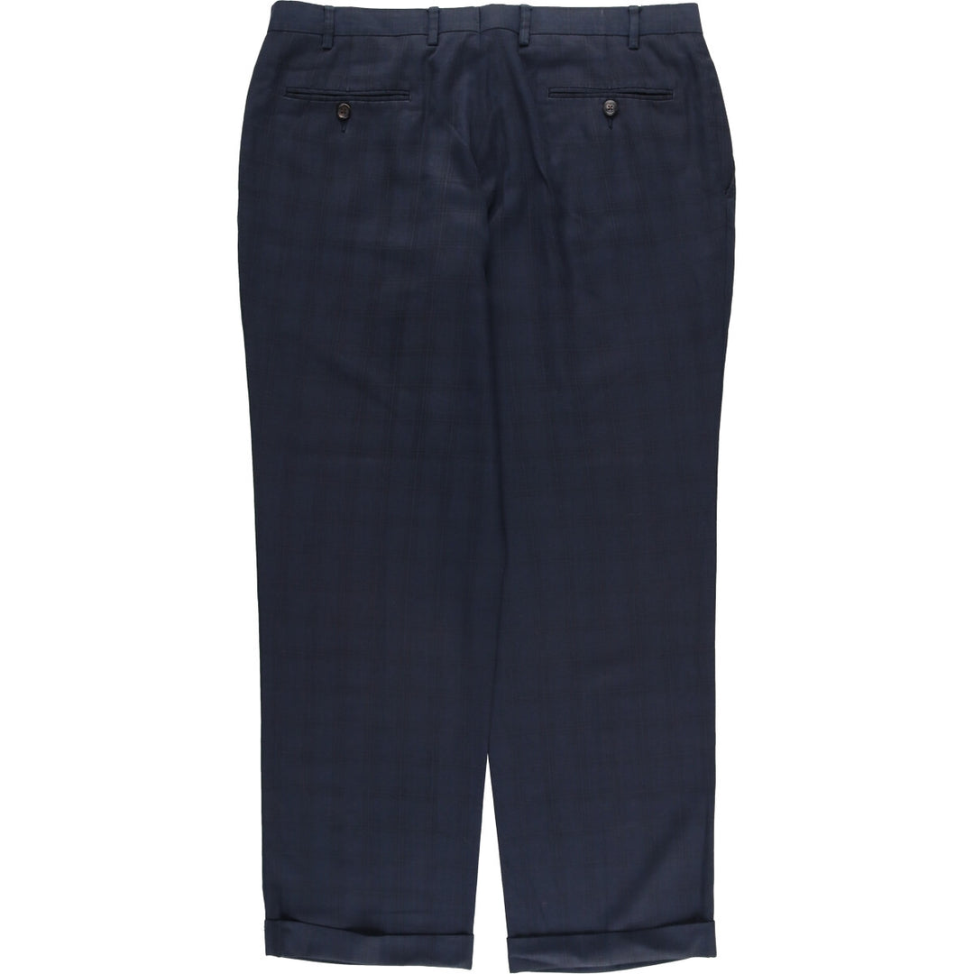 Ralph Lauren RALPH Two-pleat Check Pattern Slacks Pants Men's W36 unclear navy blue type Vintage Second Hand