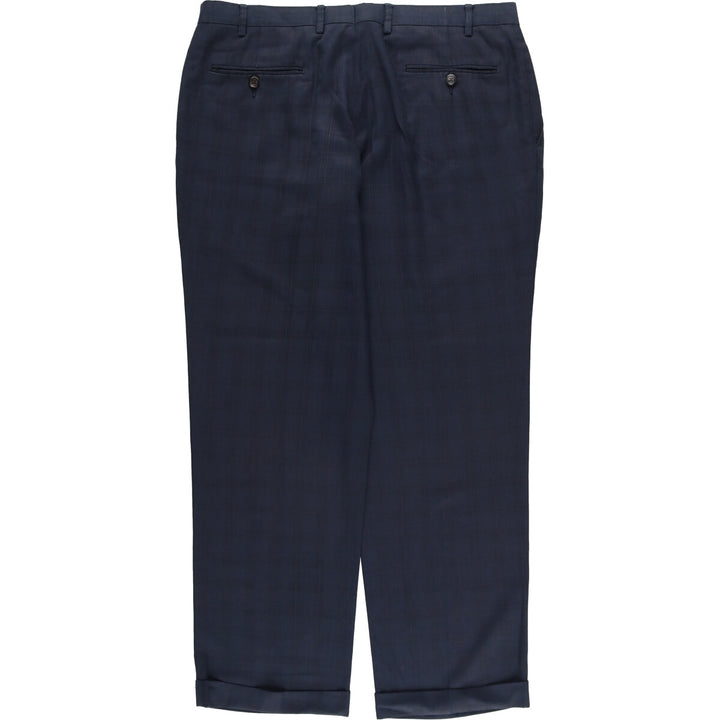Ralph Lauren RALPH Two-pleat Check Pattern Slacks Pants Men's W36 unclear navy blue type Vintage Second Hand