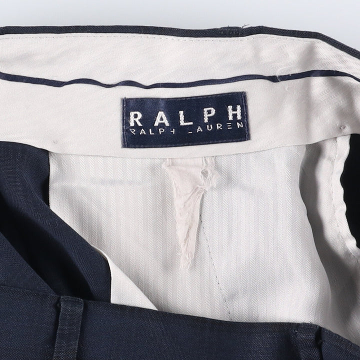 Ralph Lauren RALPH Two-pleat Check Pattern Slacks Pants Men's W36 unclear navy blue type Vintage Second Hand